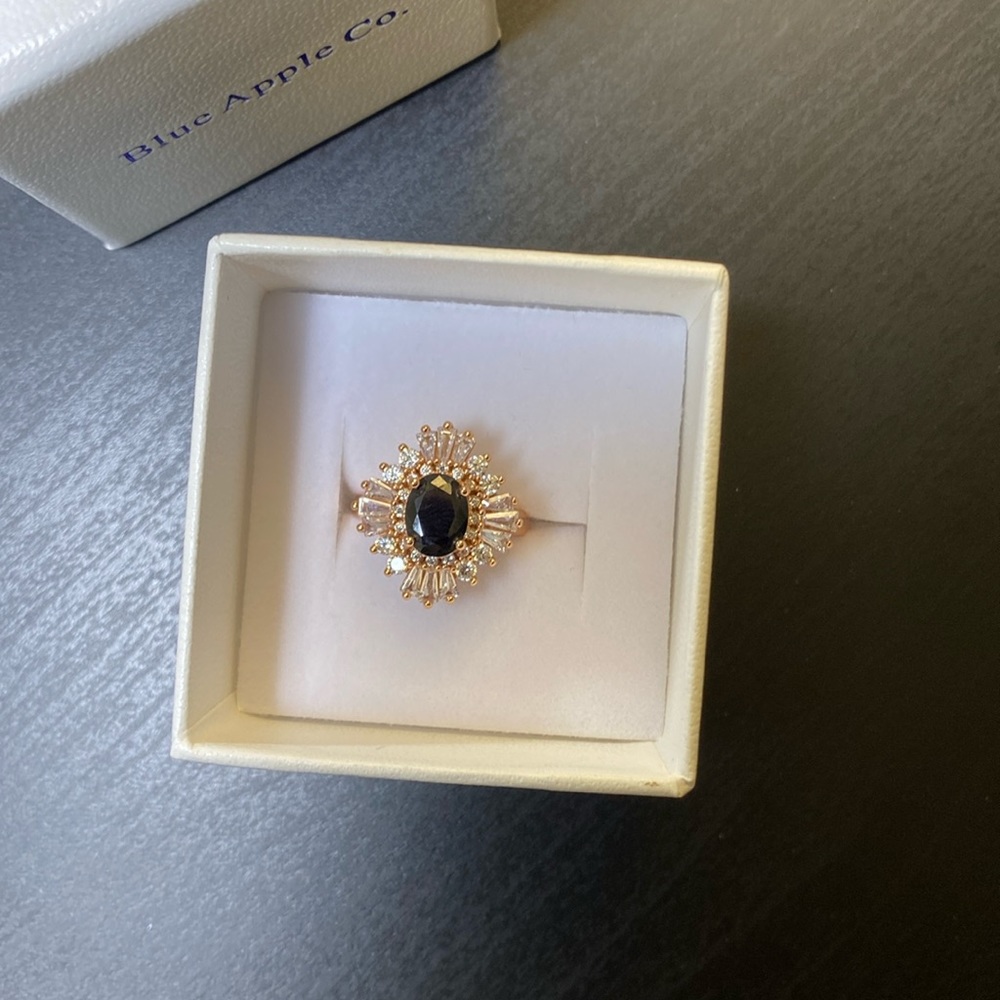 Oval Halo Baguette Round Cubic Zirconia 925 Sterling Silver Ring